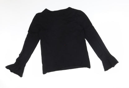 Womens UK Size L VILA Black Basic T-Shirt