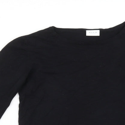 Womens UK Size L VILA Black Basic T-Shirt