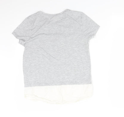 H&M Womens Grey  Cotton Basic T-Shirt Size XS Round Neck