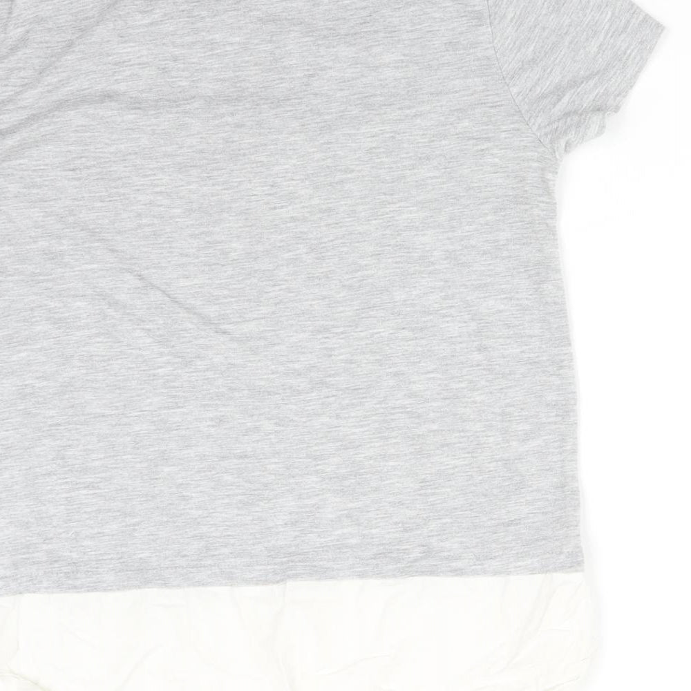 H&M Womens Grey  Cotton Basic T-Shirt Size XS Round Neck