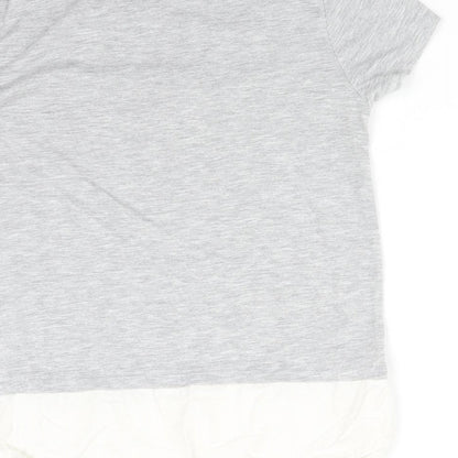 H&M Womens Grey  Cotton Basic T-Shirt Size XS Round Neck