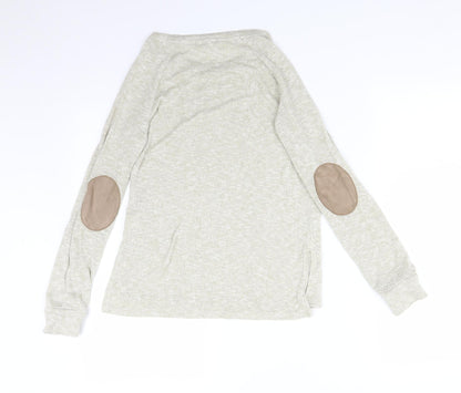 Womens UK Size XS Bershka Beige Basic T-Shirt
