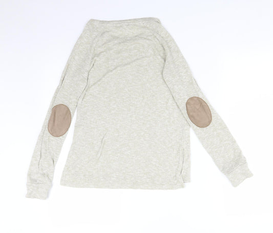 Bershka Womens Beige  Viscose Basic T-Shirt Size XS Round Neck