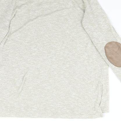 Womens UK Size XS Bershka Beige Basic T-Shirt