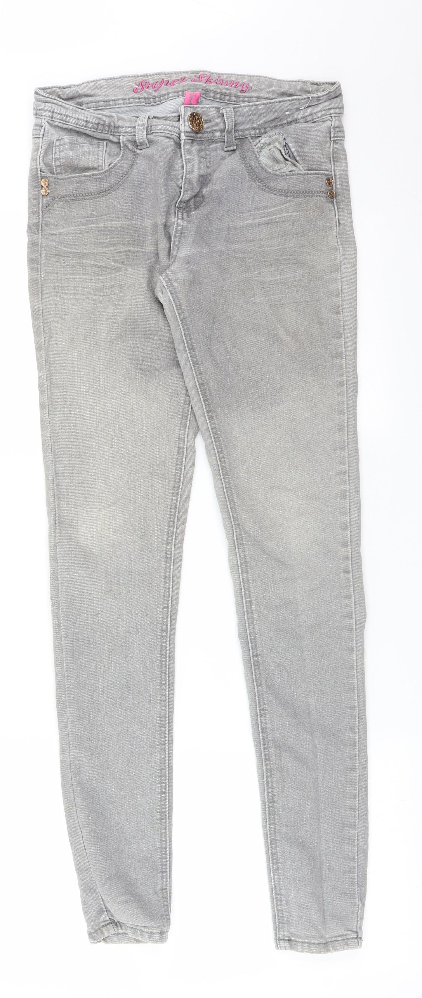 DENIM CO Womens Grey  Cotton Skinny Jeans Size 8 L31 in Regular