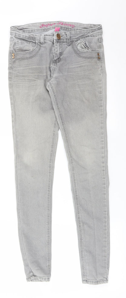 DENIM CO Womens Grey  Cotton Skinny Jeans Size 8 L31 in Regular