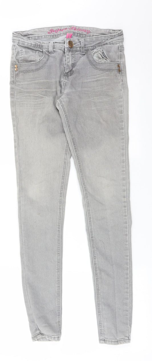 DENIM CO Womens Grey  Cotton Skinny Jeans Size 8 L31 in Regular