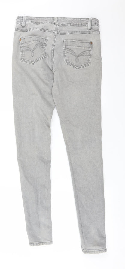 DENIM CO Womens Grey  Cotton Skinny Jeans Size 8 L31 in Regular