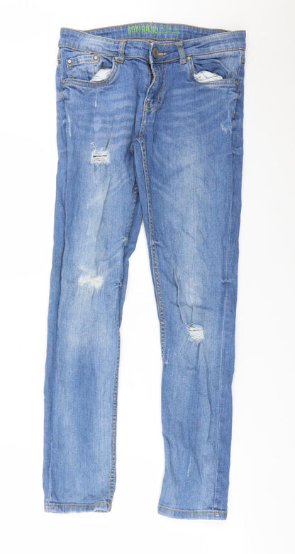 DENIM CO Womens Blue  Cotton Boyfriend Jeans Size 6 L28 in Regular