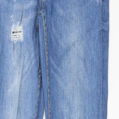 DENIM CO Womens Blue  Cotton Boyfriend Jeans Size 6 L28 in Regular
