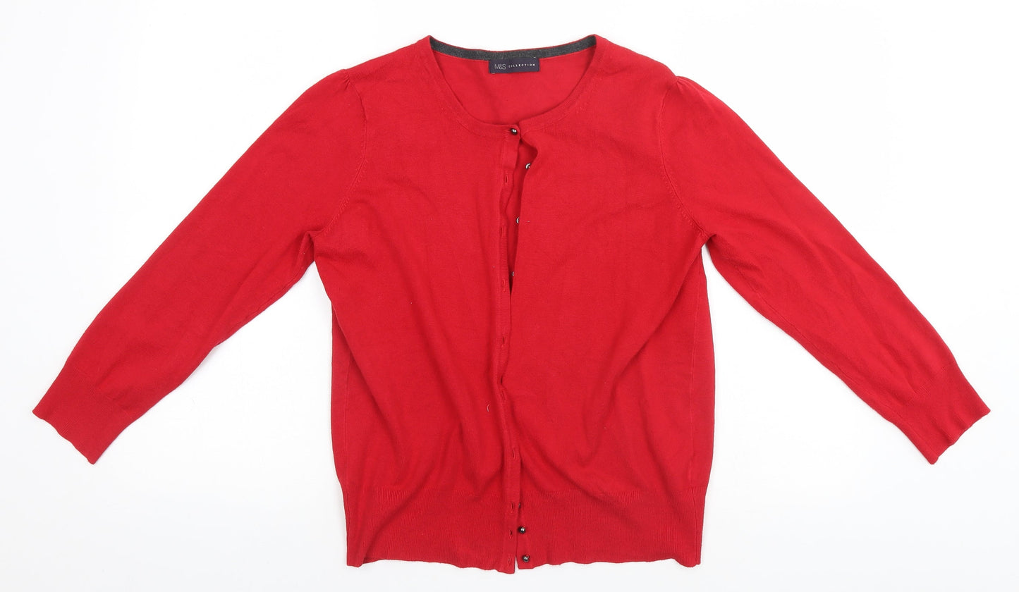 Womens UK Size  Marks and Spencer Red Cardigan Jumper