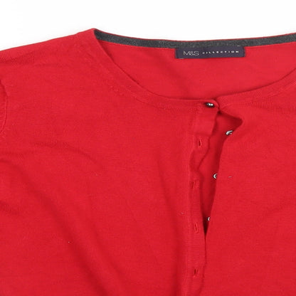 Womens UK Size  Marks and Spencer Red Cardigan Jumper