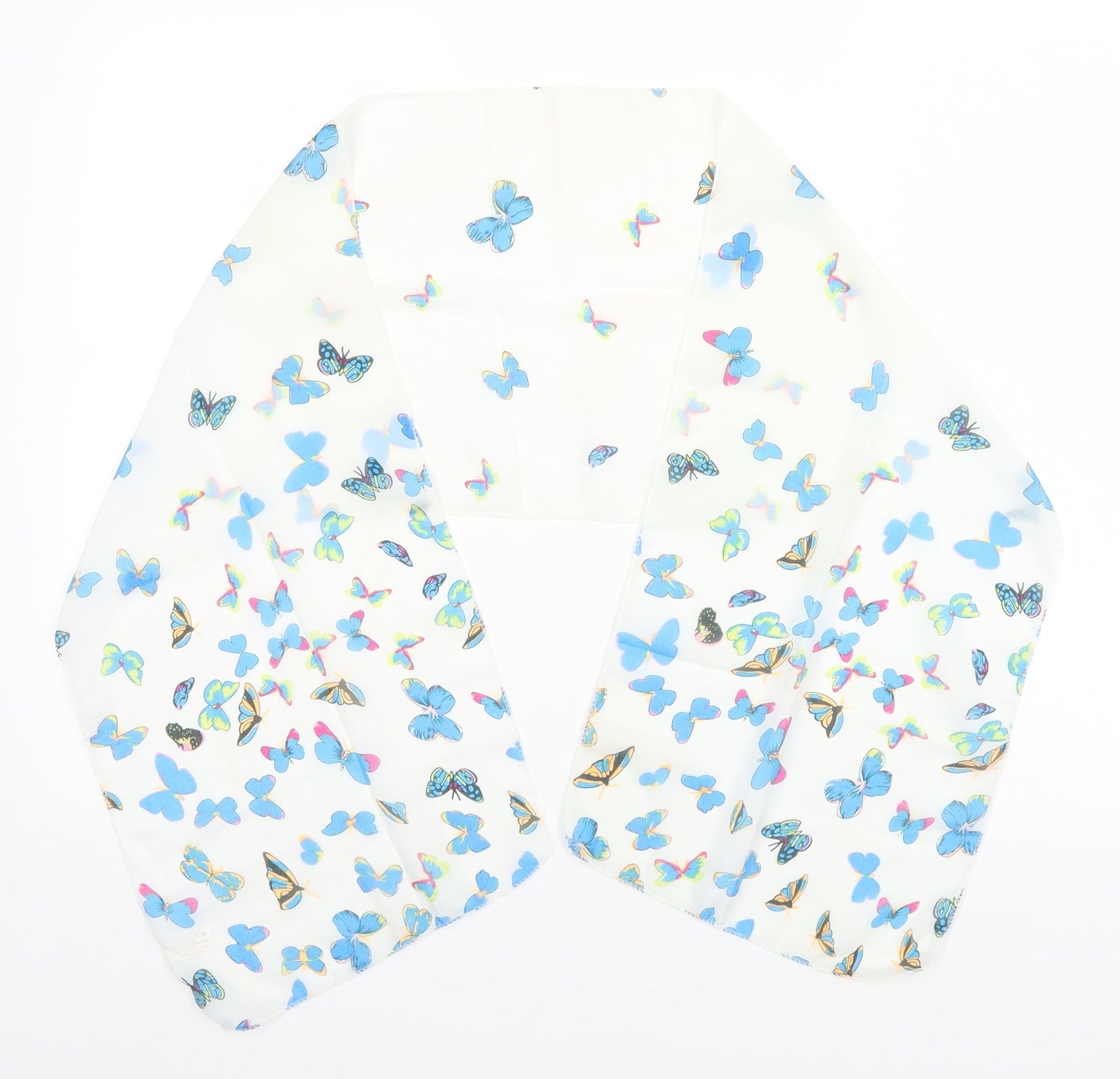 Poreworn Womens White Animal Print Polyester  Scarf    - Butterflies