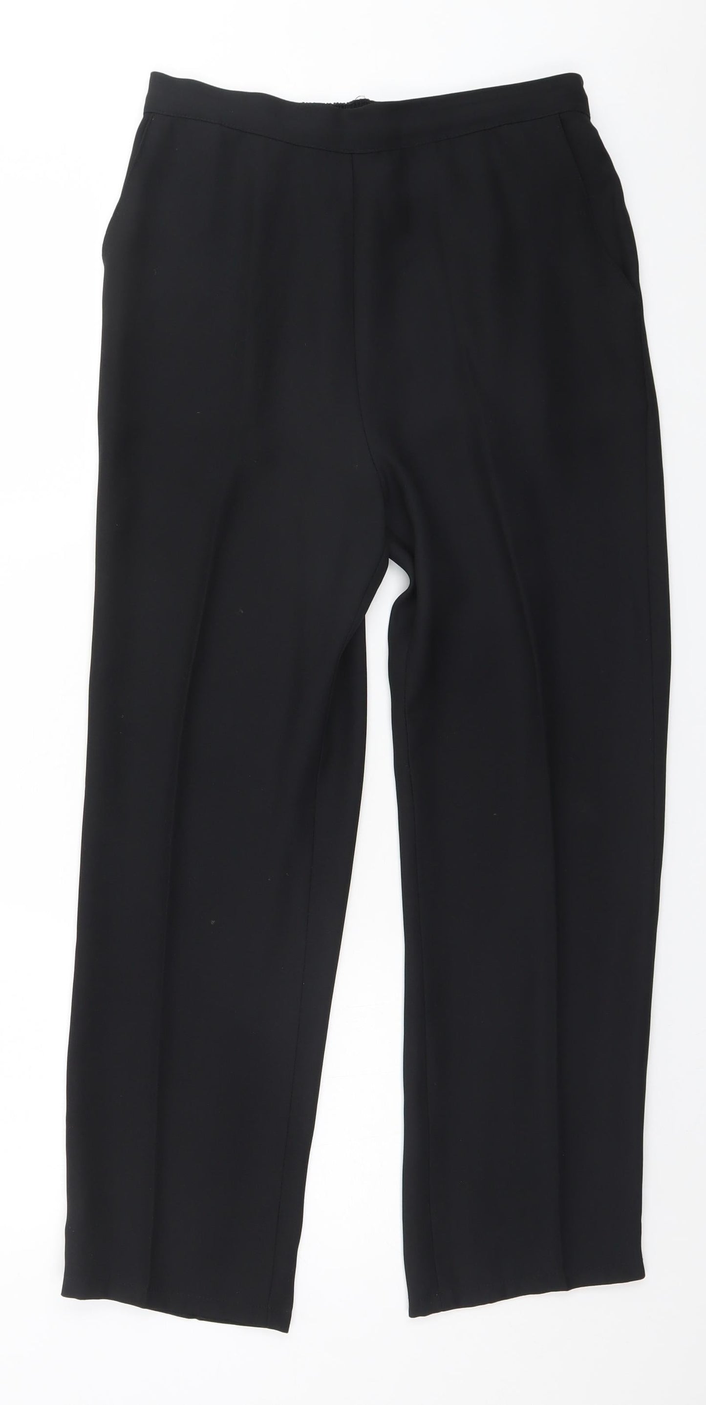 Womens UK Size 18 Preworn Regular Fit  Black Trousers