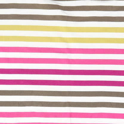 CC Womens White Striped Cotton Basic T-Shirt Size L