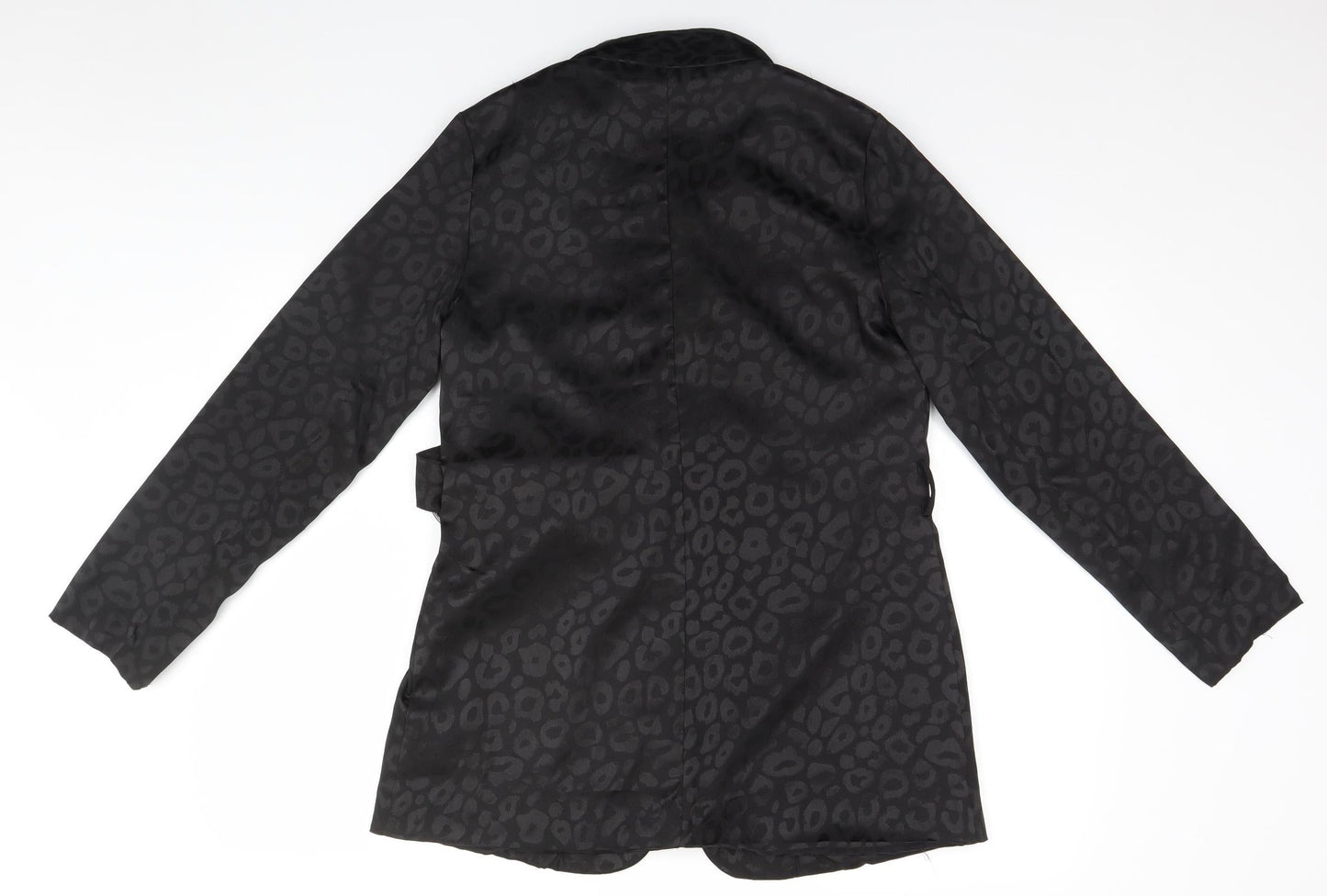I SAW IT FIRST Womens Black Animal Print Cotton Top Pyjama Top Size 12