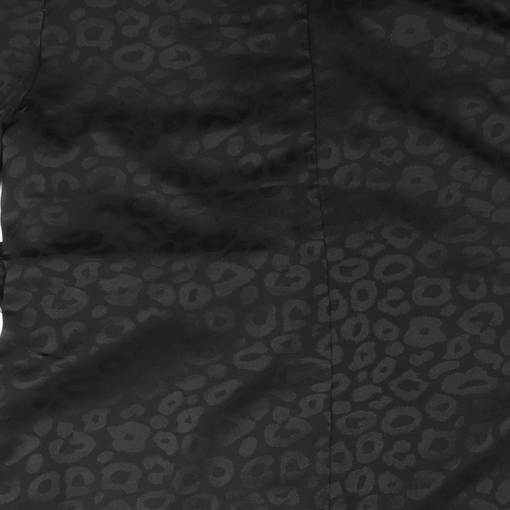 I SAW IT FIRST Womens Black Animal Print Cotton Top Pyjama Top Size 12