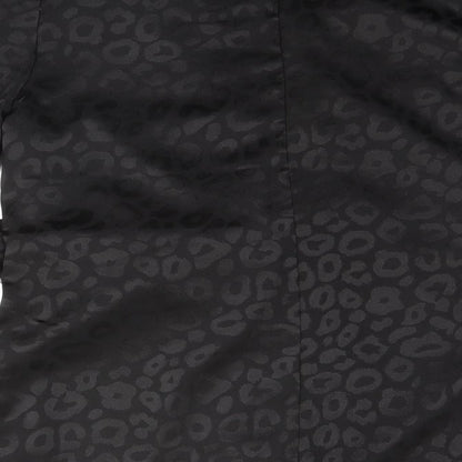 I SAW IT FIRST Womens Black Animal Print Cotton Top Pyjama Top Size 12