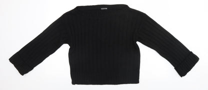 Womens UK Size M PRETTYLITTLETHING Black Pullover Jumper