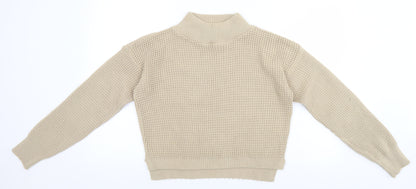 I SAW IT FIRST Mens Beige High Neck  Acrylic Pullover Jumper Size M