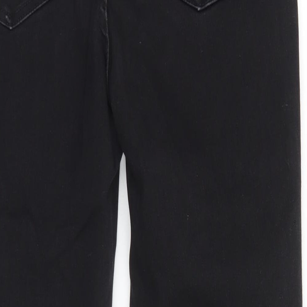 New Look Womens Black  Cotton Straight Jeans Size 12 L25 in Regular