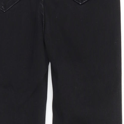 New Look Womens Black  Cotton Straight Jeans Size 12 L25 in Regular