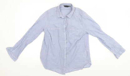 Womens UK Size 12 New Look Blue Basic Button-Up