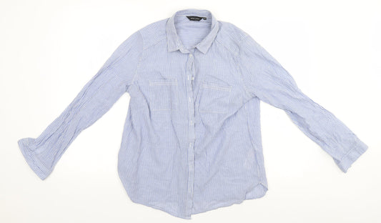 Womens UK Size 12 New Look Blue Basic Button-Up