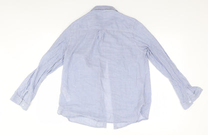 Womens UK Size 12 New Look Blue Basic Button-Up