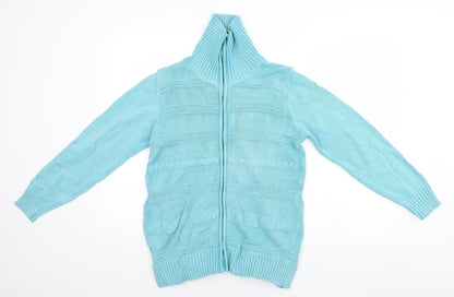 Womens UK Size M BM Blue Full Zip Jumper