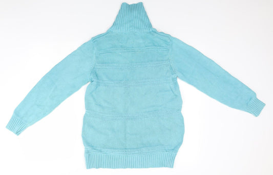 Womens UK Size M BM Blue Full Zip Jumper