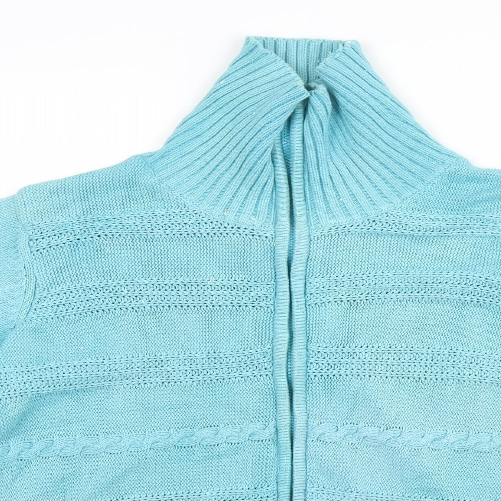 Womens UK Size M BM Blue Full Zip Jumper