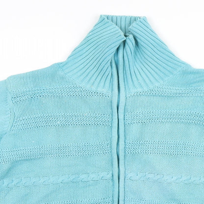 Womens UK Size M BM Blue Full Zip Jumper