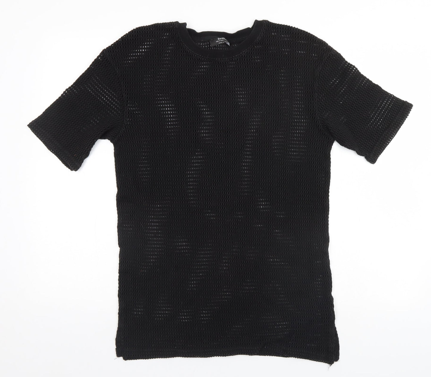 Womens UK Size M Bershka Black Basic T-Shirt