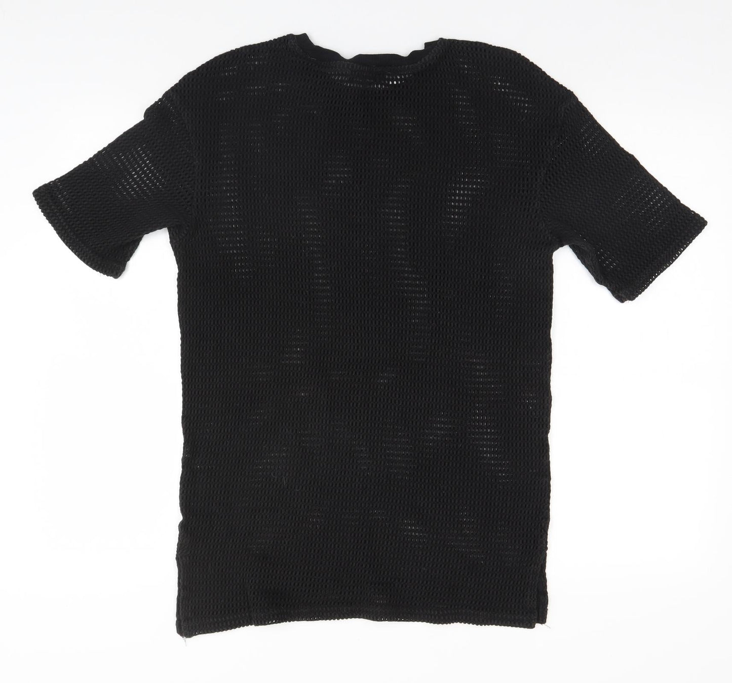 Womens UK Size M Bershka Black Basic T-Shirt