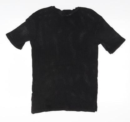 Womens UK Size M Bershka Black Basic T-Shirt