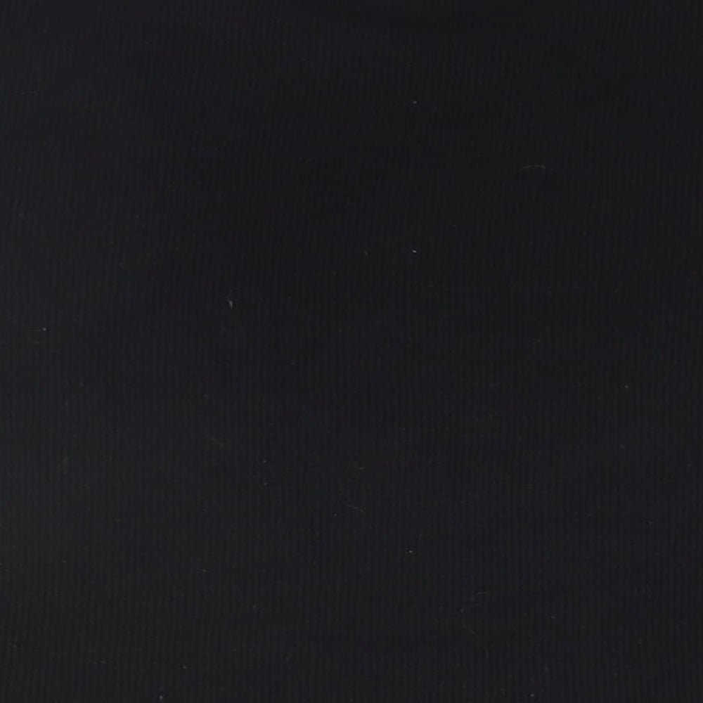 Boohoo Womens Black  Polyester Basic T-Shirt Size 10 Round Neck