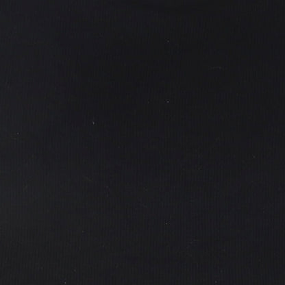 Boohoo Womens Black  Polyester Basic T-Shirt Size 10 Round Neck