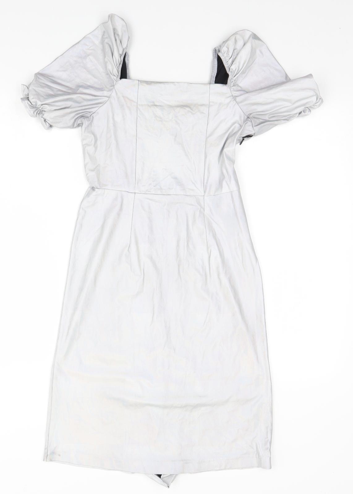 JARH MARC Womens Silver  Polyester A-Line  Size M