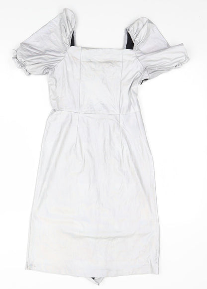 JARH MARC Womens Silver  Polyester A-Line  Size M