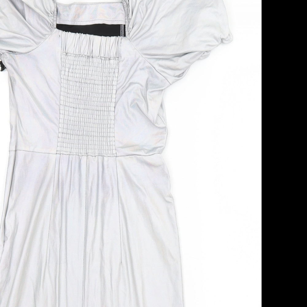 JARH MARC Womens Silver  Polyester A-Line  Size M