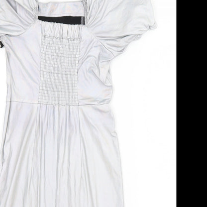 JARH MARC Womens Silver  Polyester A-Line  Size M