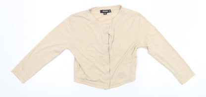 Womens UK Size 10 Missguided Beige Cardigan Jumper