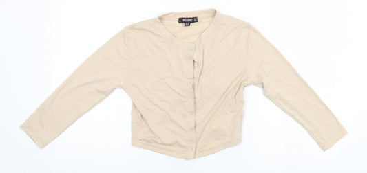 Womens UK Size 10 Missguided Beige Cardigan Jumper