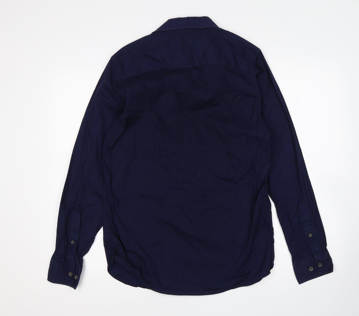 Silver Eight Mens Blue  Cotton  Button-Up Size M Collared