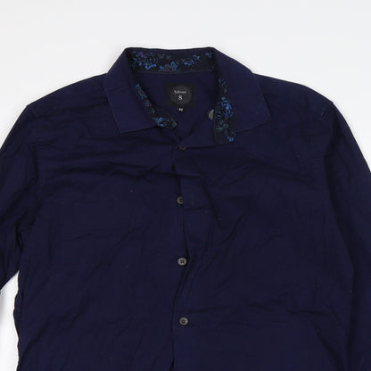 Silver Eight Mens Blue  Cotton  Button-Up Size M Collared