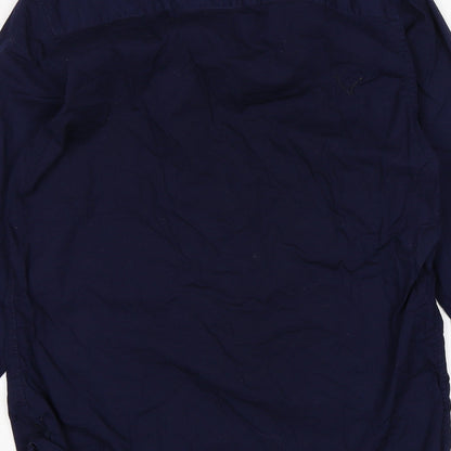 Silver Eight Mens Blue  Cotton  Button-Up Size M Collared