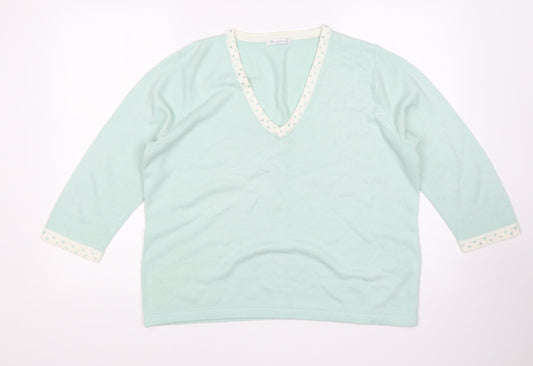 Womens UK Size 18 Berkertex Green Pullover Jumper