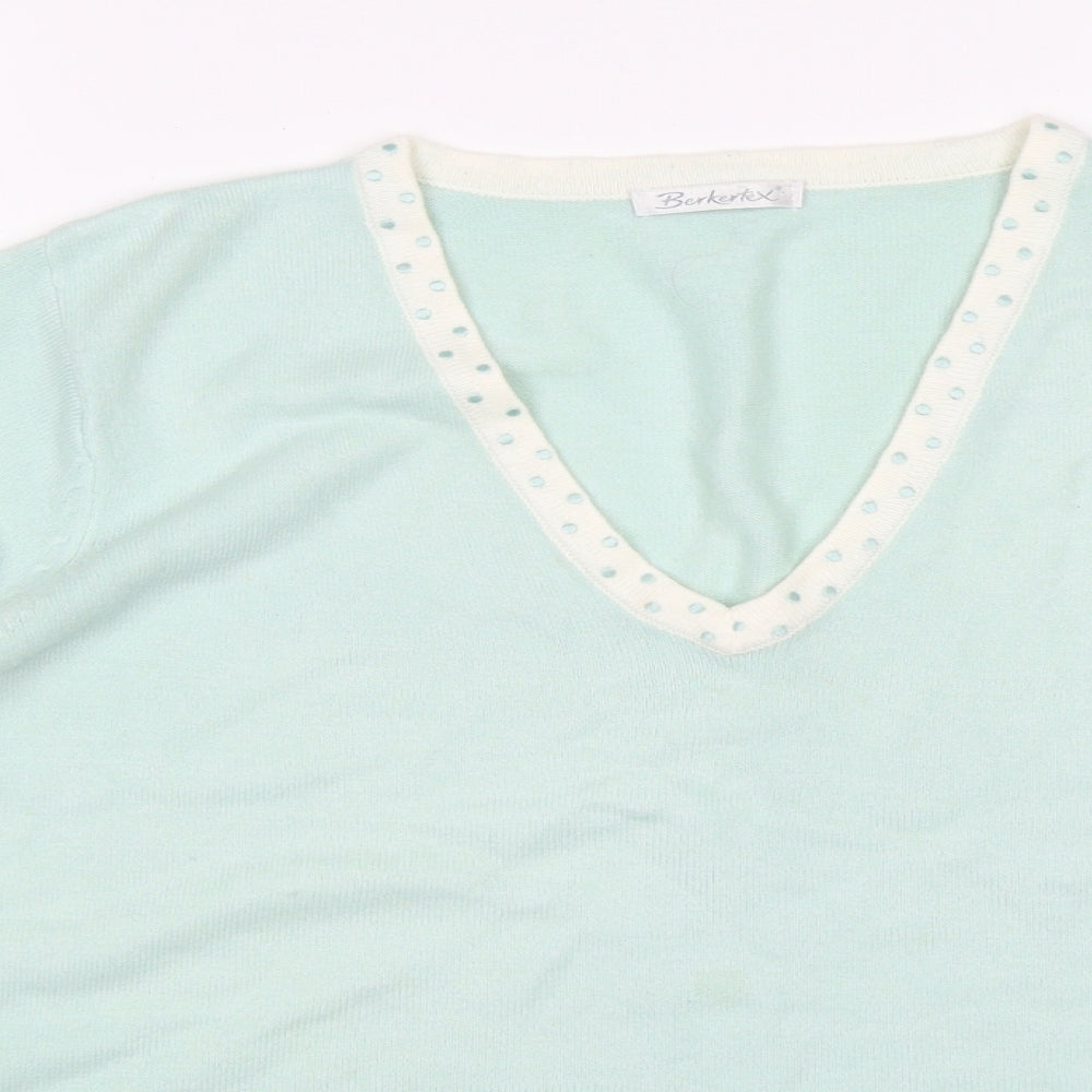 Womens UK Size 18 Berkertex Green Pullover Jumper