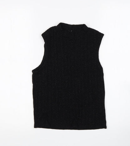 New Look Girls Black Round Neck  Polyester Vest Jumper Size 14-15 Years